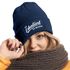 Damen Beanie mit Patch Strickmütze mit Spruch Party Eskaliert eh wieder Aufdruck Lustig Damenmütze Moonworks®preview