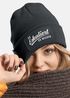 Damen Beanie mit Patch Strickmütze mit Spruch Party Eskaliert eh wieder Aufdruck Lustig Damenmütze Moonworks®preview