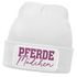 Damen Beanie mit Patch Strickmütze mit Spruch Pferdemädchen Aufdruck Lustig Damenmütze Geschenk Reiterin Moonworks®preview