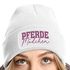 Damen Beanie mit Patch Strickmütze mit Spruch Pferdemädchen Aufdruck Lustig Damenmütze Geschenk Reiterin Moonworks®preview