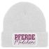 Damen Beanie mit Patch Strickmütze mit Spruch Pferdemädchen Aufdruck Lustig Damenmütze Geschenk Reiterin Moonworks®preview