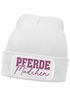 Damen Beanie mit Patch Strickmütze mit Spruch Pferdemädchen Aufdruck Lustig Damenmütze Geschenk Reiterin Moonworks®preview