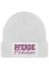 Damen Beanie mit Patch Strickmütze mit Spruch Pferdemädchen Aufdruck Lustig Damenmütze Geschenk Reiterin Moonworks®preview