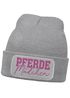 Damen Beanie mit Patch Strickmütze mit Spruch Pferdemädchen Aufdruck Lustig Damenmütze Geschenk Reiterin Moonworks®preview