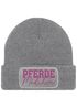 Damen Beanie mit Patch Strickmütze mit Spruch Pferdemädchen Aufdruck Lustig Damenmütze Geschenk Reiterin Moonworks®preview