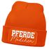 Damen Beanie mit Patch Strickmütze mit Spruch Pferdemädchen Aufdruck Lustig Damenmütze Geschenk Reiterin Moonworks®preview