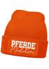 Damen Beanie mit Patch Strickmütze mit Spruch Pferdemädchen Aufdruck Lustig Damenmütze Geschenk Reiterin Moonworks®preview
