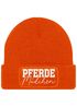 Damen Beanie mit Patch Strickmütze mit Spruch Pferdemädchen Aufdruck Lustig Damenmütze Geschenk Reiterin Moonworks®preview