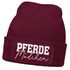 Damen Beanie mit Patch Strickmütze mit Spruch Pferdemädchen Aufdruck Lustig Damenmütze Geschenk Reiterin Moonworks®preview