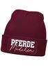 Damen Beanie mit Patch Strickmütze mit Spruch Pferdemädchen Aufdruck Lustig Damenmütze Geschenk Reiterin Moonworks®preview