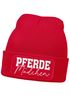 Damen Beanie mit Patch Strickmütze mit Spruch Pferdemädchen Aufdruck Lustig Damenmütze Geschenk Reiterin Moonworks®preview