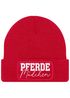 Damen Beanie mit Patch Strickmütze mit Spruch Pferdemädchen Aufdruck Lustig Damenmütze Geschenk Reiterin Moonworks®preview