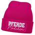 Damen Beanie mit Patch Strickmütze mit Spruch Pferdemädchen Aufdruck Lustig Damenmütze Geschenk Reiterin Moonworks®preview