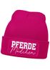 Damen Beanie mit Patch Strickmütze mit Spruch Pferdemädchen Aufdruck Lustig Damenmütze Geschenk Reiterin Moonworks®preview