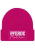 Damen Beanie mit Patch Strickmütze mit Spruch Pferdemädchen Aufdruck Lustig Damenmütze Geschenk Reiterin Moonworks®preview