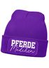 Damen Beanie mit Patch Strickmütze mit Spruch Pferdemädchen Aufdruck Lustig Damenmütze Geschenk Reiterin Moonworks®preview