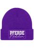 Damen Beanie mit Patch Strickmütze mit Spruch Pferdemädchen Aufdruck Lustig Damenmütze Geschenk Reiterin Moonworks®preview