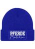 Damen Beanie mit Patch Strickmütze mit Spruch Pferdemädchen Aufdruck Lustig Damenmütze Geschenk Reiterin Moonworks®preview