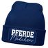 Damen Beanie mit Patch Strickmütze mit Spruch Pferdemädchen Aufdruck Lustig Damenmütze Geschenk Reiterin Moonworks®preview