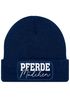 Damen Beanie mit Patch Strickmütze mit Spruch Pferdemädchen Aufdruck Lustig Damenmütze Geschenk Reiterin Moonworks®preview