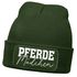Damen Beanie mit Patch Strickmütze mit Spruch Pferdemädchen Aufdruck Lustig Damenmütze Geschenk Reiterin Moonworks®preview