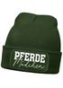 Damen Beanie mit Patch Strickmütze mit Spruch Pferdemädchen Aufdruck Lustig Damenmütze Geschenk Reiterin Moonworks®preview