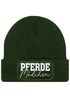 Damen Beanie mit Patch Strickmütze mit Spruch Pferdemädchen Aufdruck Lustig Damenmütze Geschenk Reiterin Moonworks®preview