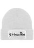 Damen Beanie mit Patch Strickmütze mit Spruch Prinzessin Krone Aufdruck Lustig Damenmütze Moonworks®preview