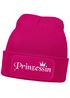 Damen Beanie mit Patch Strickmütze mit Spruch Prinzessin Krone Aufdruck Lustig Damenmütze Moonworks®preview