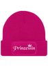 Damen Beanie mit Patch Strickmütze mit Spruch Prinzessin Krone Aufdruck Lustig Damenmütze Moonworks®preview