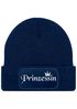 Damen Beanie mit Patch Strickmütze mit Spruch Prinzessin Krone Aufdruck Lustig Damenmütze Moonworks®preview