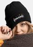 Damen Beanie mit Patch Strickmütze mit Spruch Stimmung Karneval Fasching Party Outfit Aufdruck Lustig Damenmütze Moonworks®preview