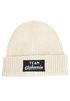 Damen Beanie mit Patch Strickmütze mit Spruch Team Glühwein Aufdruck Lustig Damenmütze Moonworks®preview