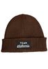 Damen Beanie mit Patch Strickmütze mit Spruch Team Glühwein Aufdruck Lustig Damenmütze Moonworks®preview