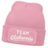 Damen Beanie mit Patch Strickmütze mit Spruch Team Glühwein Damenmütze Weihnachtsmarkt Outfit Moonworks®preview