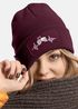 Damen Beanie mit Patch Strickmütze mit Traktor Herzschlag Aufdruck Lustig Landwirschaft Bauernhof Damenmütze Moonworks®preview