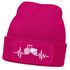 Damen Beanie mit Patch Strickmütze mit Traktor Herzschlag Aufdruck Lustig Landwirschaft Bauernhof Damenmütze Moonworks®preview