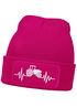 Damen Beanie mit Patch Strickmütze mit Traktor Herzschlag Aufdruck Lustig Landwirschaft Bauernhof Damenmütze Moonworks®preview