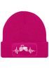 Damen Beanie mit Patch Strickmütze mit Traktor Herzschlag Aufdruck Lustig Landwirschaft Bauernhof Damenmütze Moonworks®preview