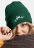 Damen Beanie mit Patch Strickmütze mit Traktor Herzschlag Aufdruck Lustig Landwirschaft Bauernhof Damenmütze Moonworks®preview