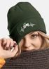 Damen Beanie mit Patch Strickmütze mit Traktor Herzschlag Aufdruck Lustig Landwirschaft Bauernhof Damenmütze Moonworks®preview