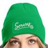 Damen Beanie mit Patch Strickmütze Spruch Servus Mei Dirndl is in da Wäsch Aufdruck Lustig Damenmütze Accessoires Bierfest Moonworks®preview