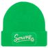 Damen Beanie mit Patch Strickmütze Spruch Servus Mei Dirndl is in da Wäsch Aufdruck Lustig Damenmütze Accessoires Bierfest Moonworks®preview