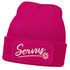 Damen Beanie mit Patch Strickmütze Spruch Servus Mei Dirndl is in da Wäsch Aufdruck Lustig Damenmütze Accessoires Bierfest Moonworks®preview