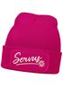 Damen Beanie mit Patch Strickmütze Spruch Servus Mei Dirndl is in da Wäsch Aufdruck Lustig Damenmütze Accessoires Bierfest Moonworks®preview
