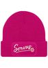 Damen Beanie mit Patch Strickmütze Spruch Servus Mei Dirndl is in da Wäsch Aufdruck Lustig Damenmütze Accessoires Bierfest Moonworks®preview