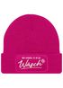 Damen Beanie mit Patch Strickmütze Spruch Servus Mei Dirndl is in da Wäsch Aufdruck Lustig Damenmütze Accessoires Bierfest Moonworks®preview