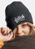 Damen Beanie mit Patch The Bitch is back Strickmütze mit Spruch Aufdruck Lustig Damenmütze Moonworks®preview