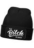 Damen Beanie mit Patch The Bitch is back Strickmütze mit Spruch Aufdruck Lustig Damenmütze Moonworks®preview