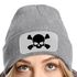 Damen Beanie mit Patch Totenkopf Design Strickmütze mit Spruch Aufdruck Lustig Damenmütze Moonworks®preview